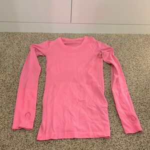 Pink Lululemon long sleeve swiftly tech size 2